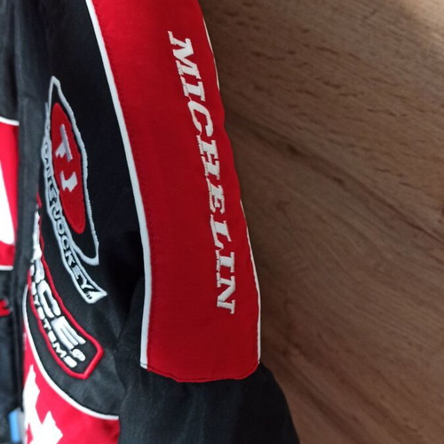 JH Design men's jacket used, size M, black and red
