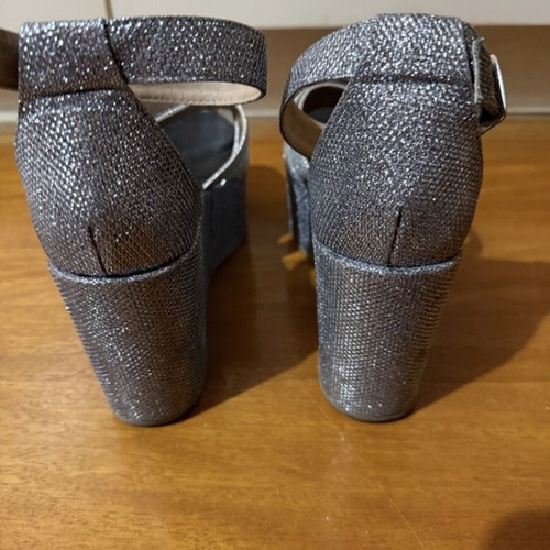 New Matic platform sandals silver-gold glitter, like new