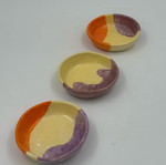 Handmade ceramic bowls set of 3, new, multicolor
