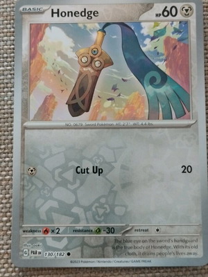 Honedge Reverse Holo Pokemon Paradox Rift card new #130