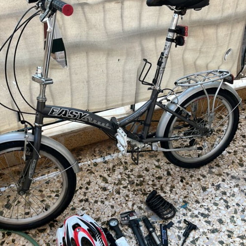 Easy folding bike 20 inch, silver, city style