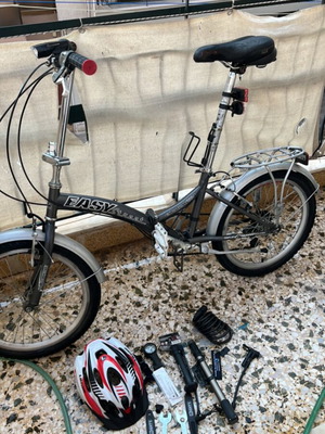 Easy folding bike 20 inch, silver, city style