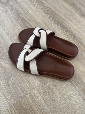 Δερμάτινα πέδιλα Ancient Greek Sandals νούμερο 38 σαν καινούργια, καφέ, με ανατομικό πάτο
