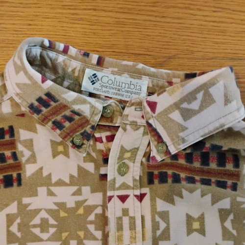 Columbia shirt with Native American pattern, size 2XL, like new