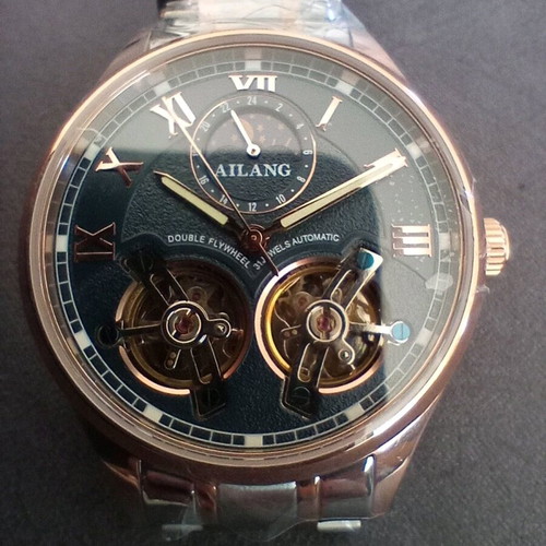Ailang Double-Balance Automatic Men's Watch new, 42mm, gold and silver