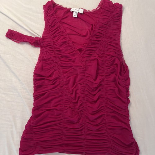Topshop top cherry red like new with interesting details