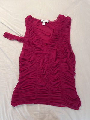 Topshop top cherry red like new with interesting details