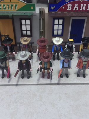 Playmobil Western set with sheriff office, bank, stagecoach, cowboys, horses, accessories