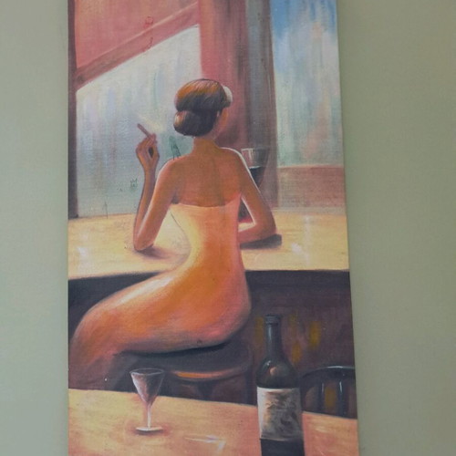 Painting 25x50 cm reprint with retro theme like new