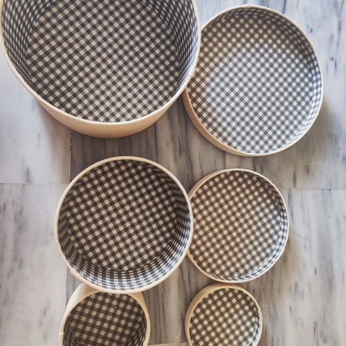 Storage boxes used, set of 3, beige