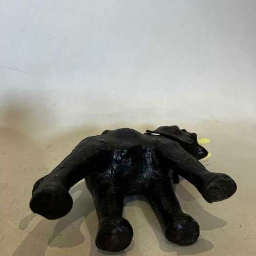 Elephant decorative figure used, leather 18x18x5 cm