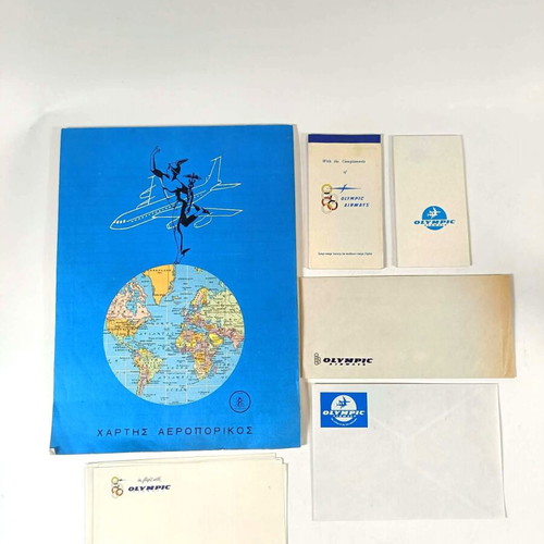 Vintage Olympic Airways memorabilia collection used