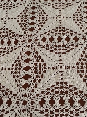 Handmade White Crochet Tablecloth like new, 1.85m x 1.50m