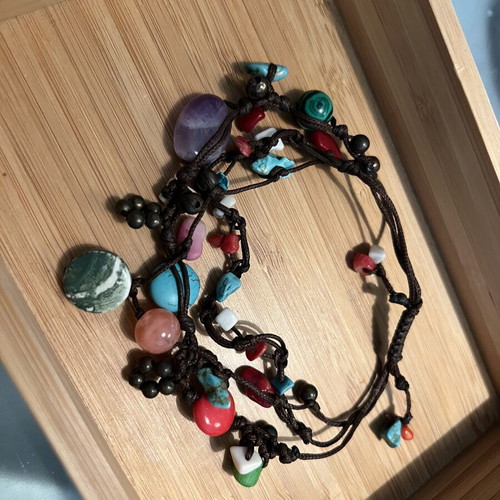 Multistone bracelet semi precious stone string bracelet like new