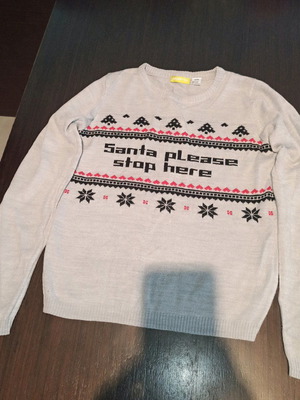 Zara Christmas knitted sweater for boy 8-10 years like new, grey