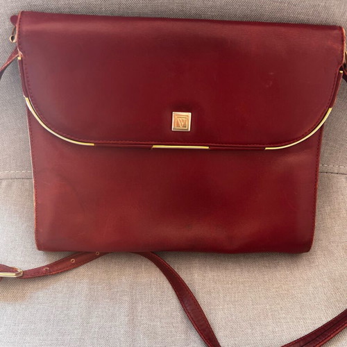 Valentino leather shoulder bag refurbished, vintage red