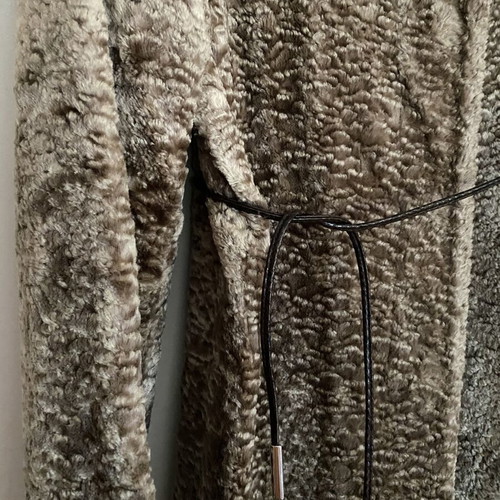 Sisley synthetic fur coat, beige, size M