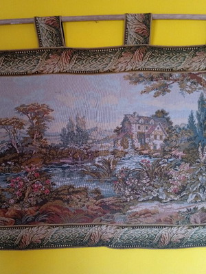 Decorative woven tapestry like new, The Old Mill