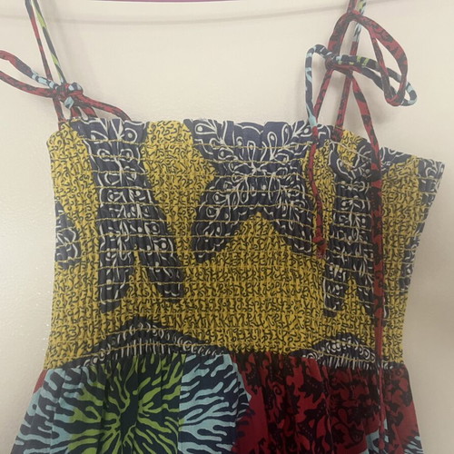 Anthropologie Boho African dress used, colorful, 100% cotton