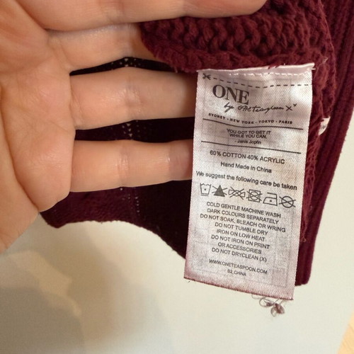 One Teaspoon knitted sweater like new, burgundy