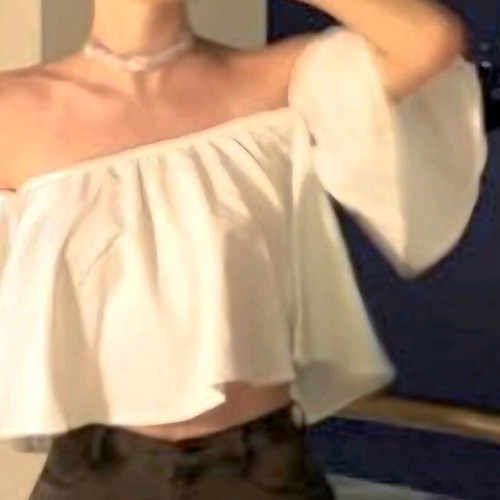 Blouse with off-shoulder design size M like new, white