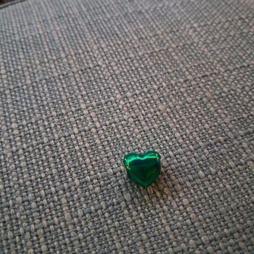 Pandora heart charm with green enamel, like new