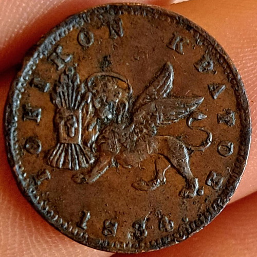 Ionian State 1 Lepton Coin 1834 like new, bronze
