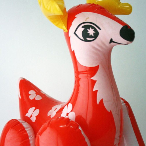 Vintage 80's Inflatable Reindeer 58cm Red Christmas New