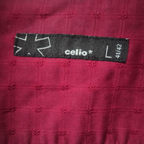 Celio shirt like new, red burgundy cotton, size L