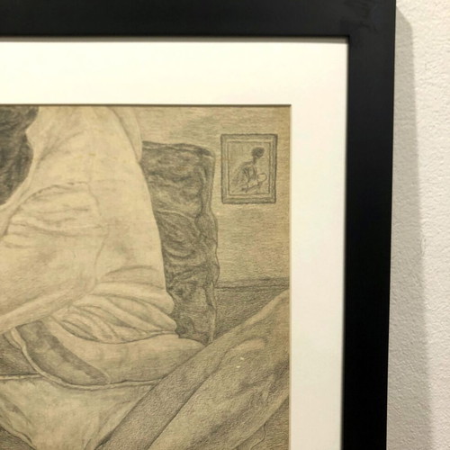 Authentic pencil and charcoal artwork 1981 like new