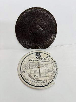 Agfa Light Calculator Wheel 1940s German used with leather case