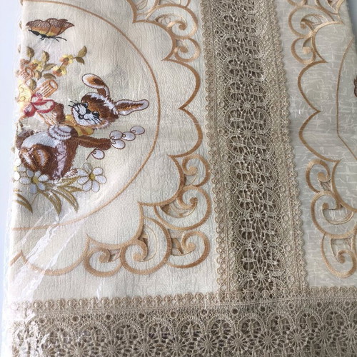 Easter tablecloth new beige color with bunny designs