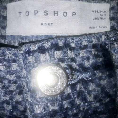 Topshop Kort Basket Weave Straight Leg Jeans like new, blue