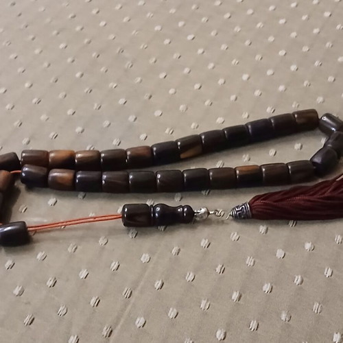 Worry beads horn of bovine used with metal elements and tassel