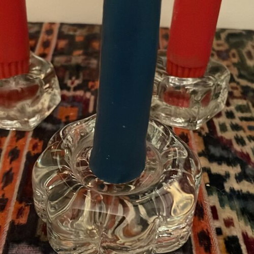 Costa Boda candlesticks new, set of 3 pieces