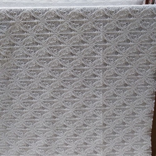 Curtain fabric lace white new, sold by the meter