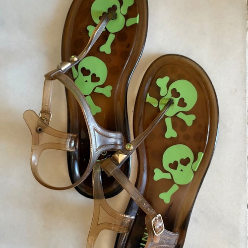 Pinko flat sandals like new, brown, size 38-38.5