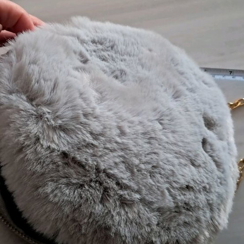 Fur crossbody bag new gray