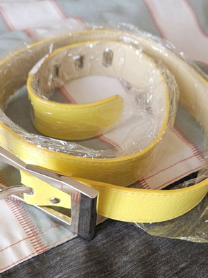 Yellow belt new, PU leather