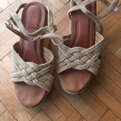 Wedge platform women’s shoes rope size 39 like new, summer, beige