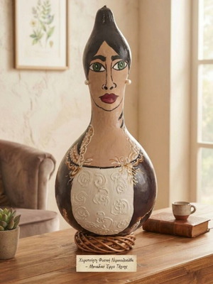 Sappho handmade decorative natural gourd art piece