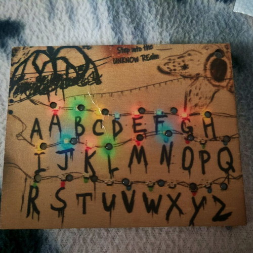Wooden LED Stranger Things keychain new