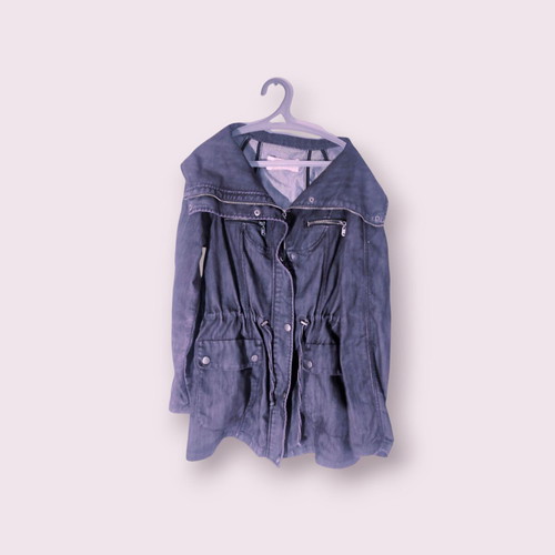 Stradivarius spring denim jacket used, size S, bluish purple
