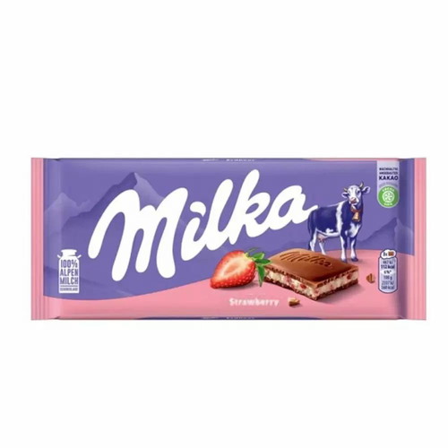 Milka Strawberry chocolate 100gr new