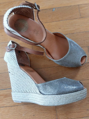 Tsakiris Mallas platform espadrilles size 39 used, beige and brown