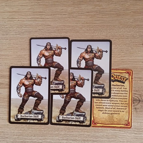 HeroQuest Barbarian Hero expansion like new with 4 skill cards