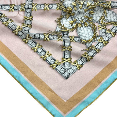 Копринен шал Tiffany & Co в розово и Tiffany синьо като нов