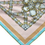 Копринен шал Tiffany & Co в розово и Tiffany синьо като нов