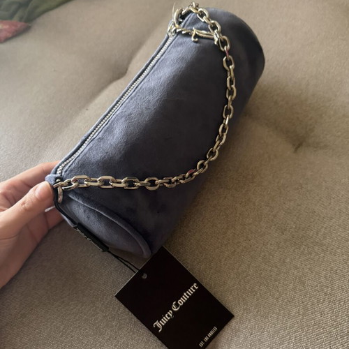 Juicy Couture Kimberly barrel bag new with tags, gray and blue