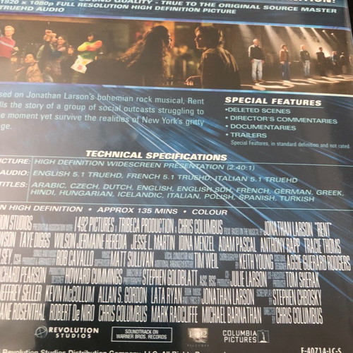Rent Blu-Ray used, musical movie with Greek subtitles